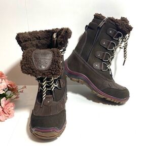 PAJAR Canada Alina Brown Suede Lace Up Waterproof Winter Boots